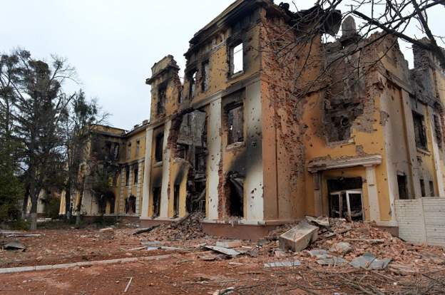 被俄罗斯炸弹袭击后的乌克兰第二大城市哈尔科夫