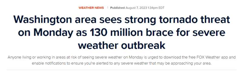 强雷暴来袭，美东1.3 亿人准备好